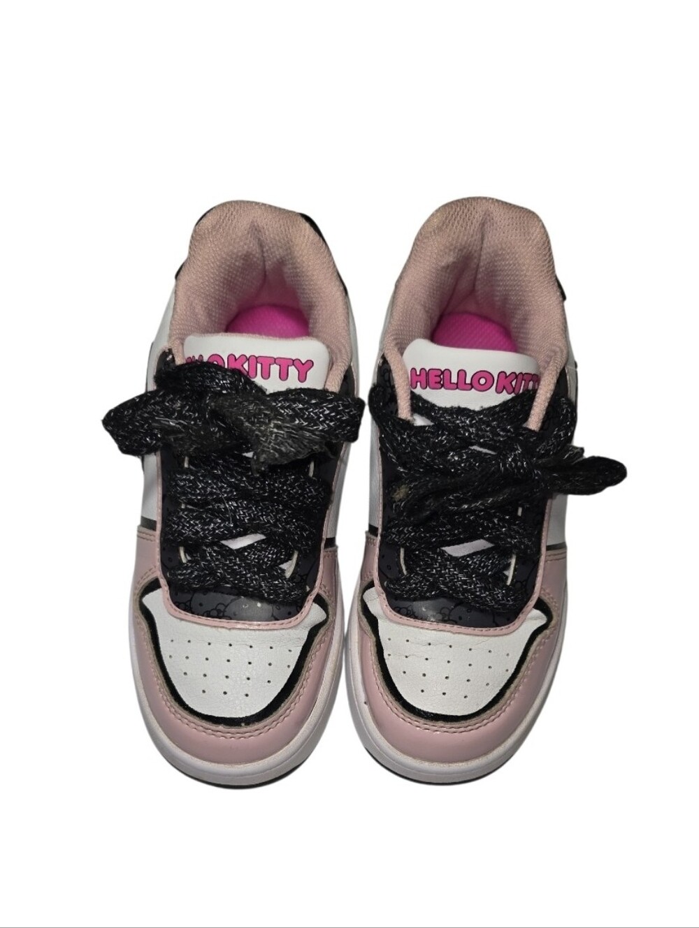 Hello Kitty Pink, White & Black Kids Sneakers Size: YTH 1